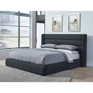 Frank Upholstered Wingback Platform Bed in Ember Boucle